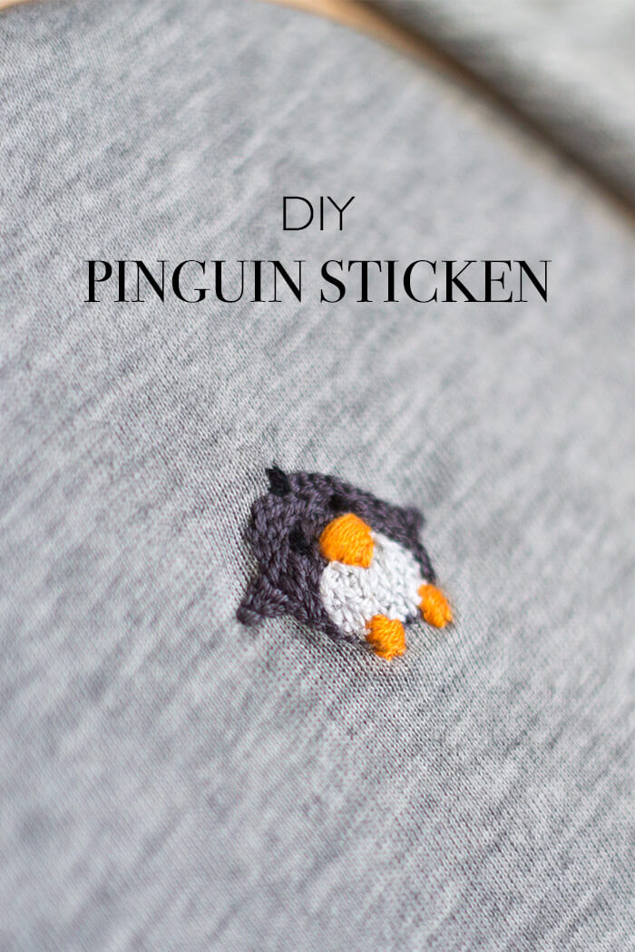 Anleitung Pinguin sticken - DIY 