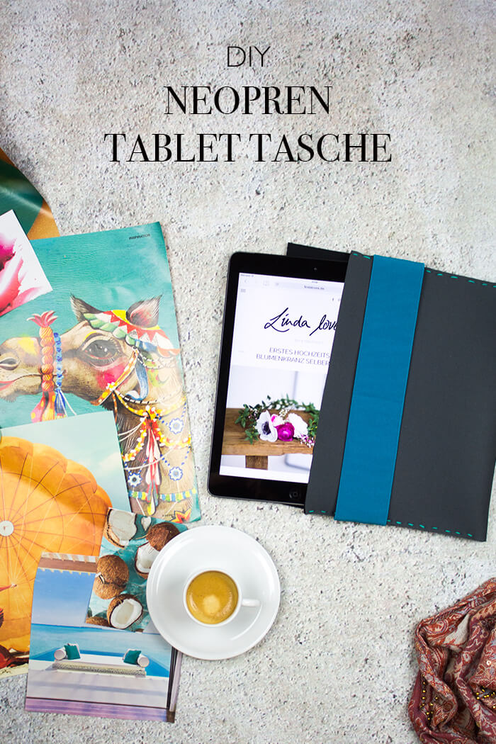 Geschenkidee DIY Neoprentasche für iPad nähen - D I Y Blog lindaloves.de 