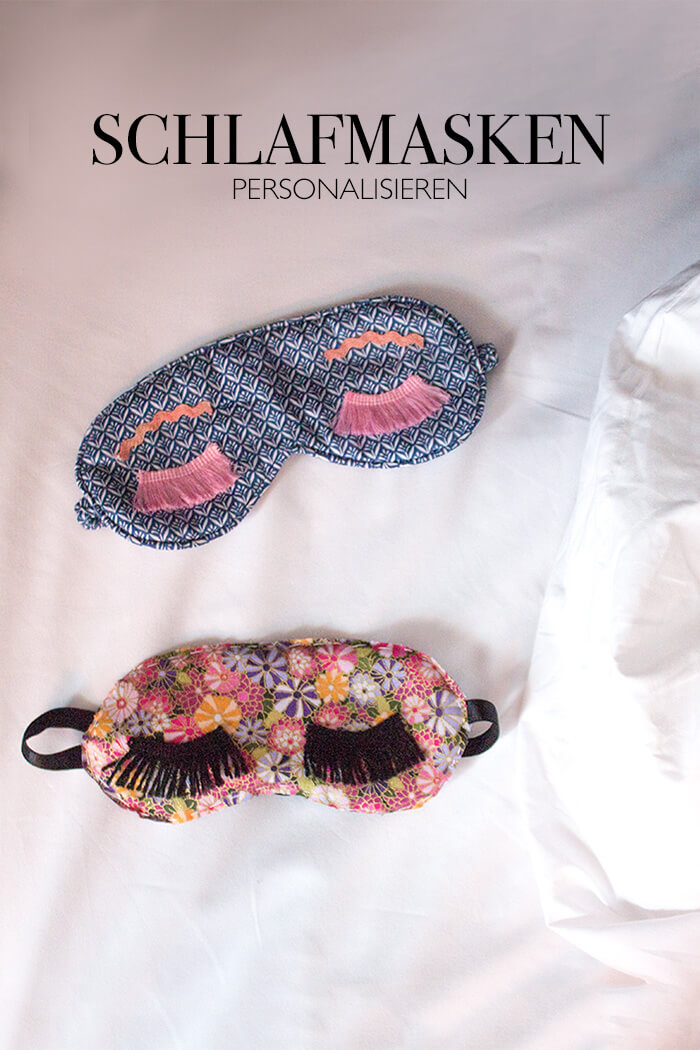 Geschenkidee DIY Schlafmaske basteln mit Wimpern 