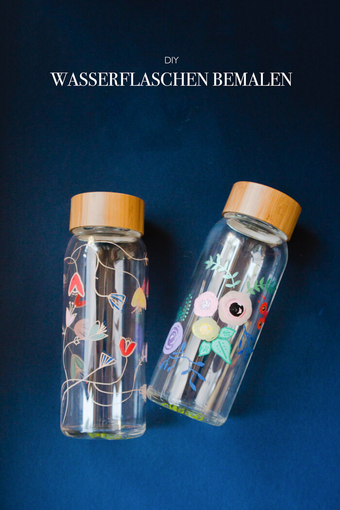 Glas bemalen - Wasserflaschen Upcycling - DIY Blog lindlaoves.de